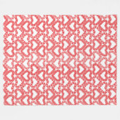 Intrieke Rood Sierhartte tegel Fleece Deken (Voorkant (Horizontaal))