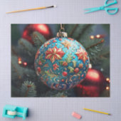 Intrigant versierde kerstbal decoupage tissuepapier (Craft)