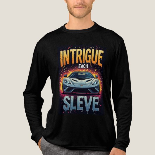 🎨 Intrigeert Elke Mouw Comic Sportauto Energie Tri-Blend Shirt (Voorkant volledig)