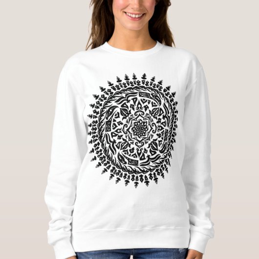 Intrigeometrie handgemaakte Mandala – Trui (Voorkant)