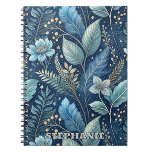 Intrigerend Blauw & Groen Botanisch - Sterrenachti Notitieboek