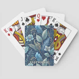 Intrigerend Blauw & Groen Botanisch - Sterrenachti Pokerkaarten