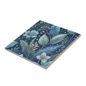 Intrigerend Blauw & Groen Botanisch - Sterrenachti Tegeltje (Zijkant)
