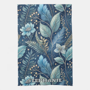 Intrigerend Blauw & Groen Botanisch - Sterrenachti Theedoek