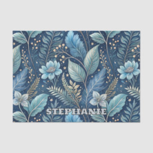 Intrigerend Blauw & Groen Botanisch - Sterrenachti Tissuepapier