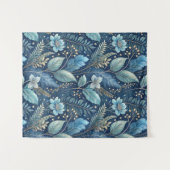 Intrigerend Blauw & Groen Botanisch - Sterrenachti Wandkleed (Voorkant (horizontaal))