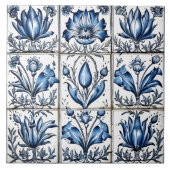 Intrigerend blauw rustiek Indigo Azulejo Tegel ont Tegeltje (Voorkant)