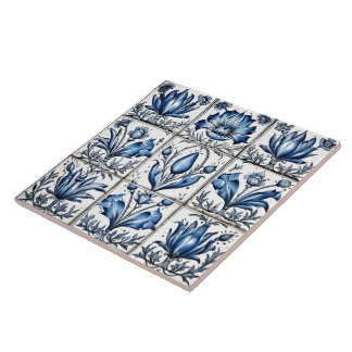 Intrigerend blauw rustiek Indigo Azulejo Tegel ont Tegeltje