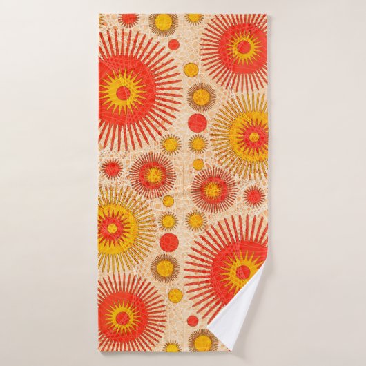Intrigerend modern abstract design met florale en badhanddoek (Badhanddoek)