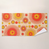 Intrigerend modern abstract design met florale en badhanddoek (Badhanddoek)