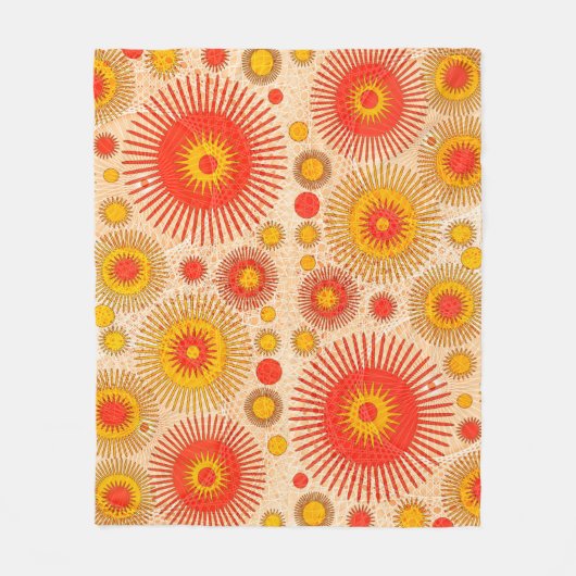 Intrigerend modern abstract design met florale en fleece deken (Voorkant)