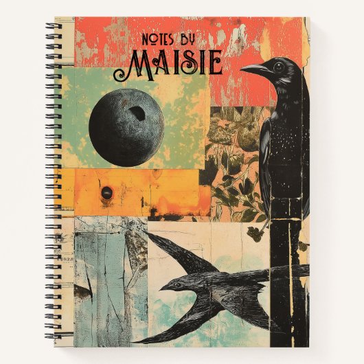 Intrigerende Collage Art met Black Crow Notitieboek (Voorkant)