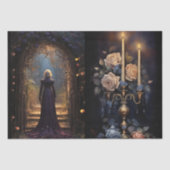 intrigerende Fantasy Gothic Bloemen Decoupage Tissuepapier (Voorkant)