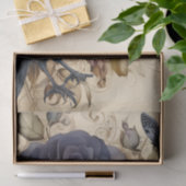 Intrigerende Fantasy Gothic Raven & Florals Tissuepapier (Geschenk)