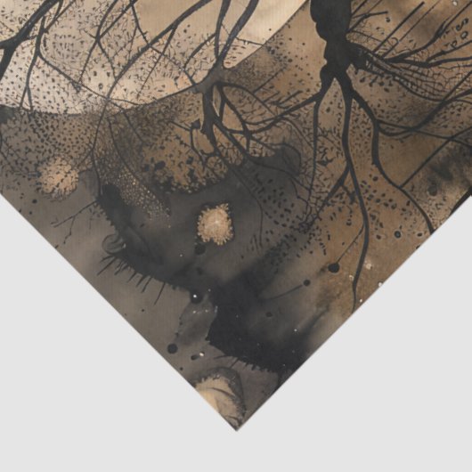 Intrigerende Fantasy Gothic Raven & Girl Tissuepapier (Detail)