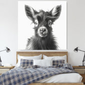 Intrigerende Monochromatische Harmonieuze Baby Gei Canvas Afdruk (Insitu (Slaapkamer))