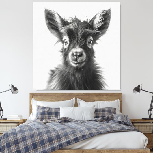 Intrigerende Monochromatische Harmonieuze Baby Gei Canvas Afdruk (Insitu (Slaapkamer))