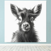 Intrigerende Monochromatische Harmonieuze Baby Gei Canvas Afdruk (Insitu (Houten vloer))