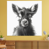 Intrigerende Monochromatische Harmonieuze Baby Gei Canvas Afdruk (Insitu (Woonkamer))