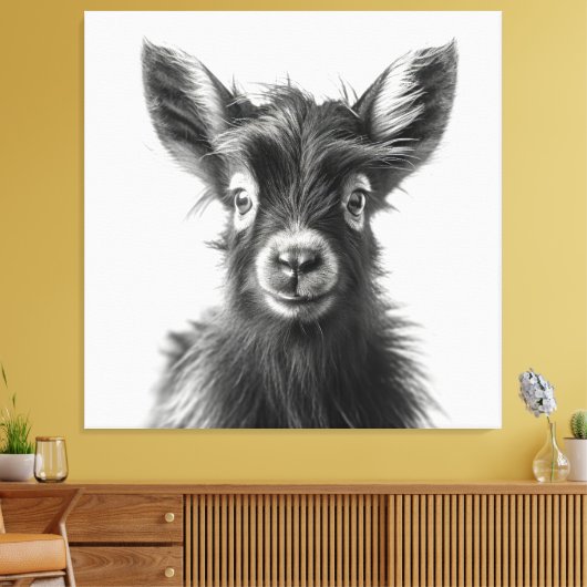 Intrigerende Monochromatische Harmonieuze Baby Gei Canvas Afdruk (Insitu (Woonkamer))