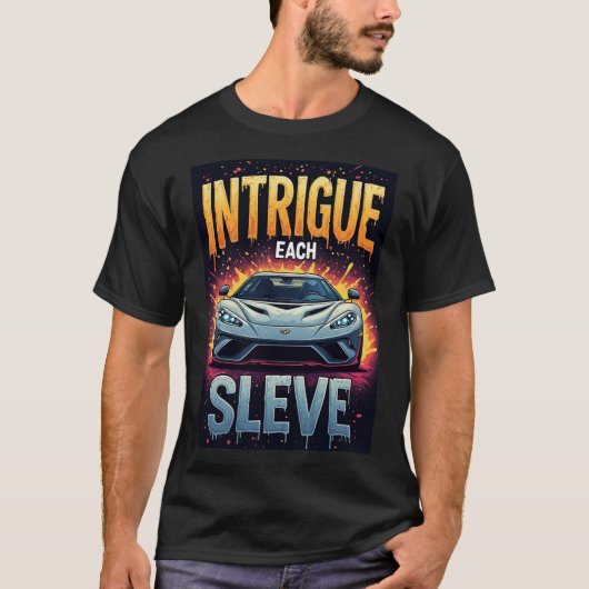 🏁 Intriges elke mouw zilveren sportwagen luxe T-shirt (Voorkant)