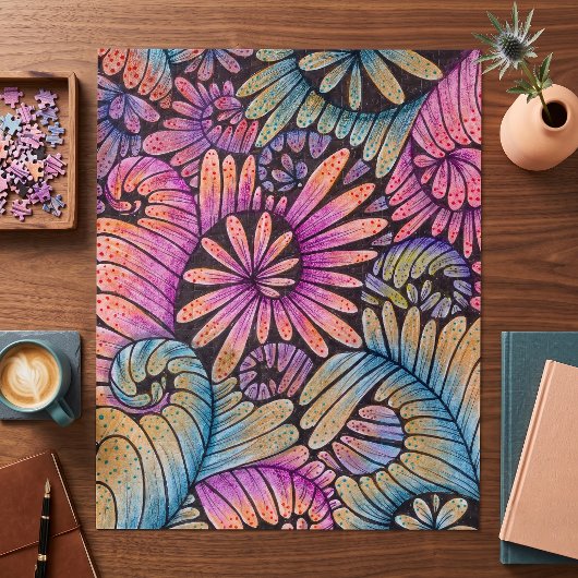 Intrigeuze Boho Zen Doodle Kunst Botanische Therap Legpuzzel
