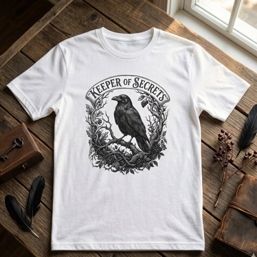 Intrigeuze gotische raafscript dark academia-kunst t-shirt