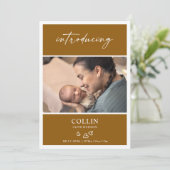 Introducing Baby Photo Collage Announcement Card Kaart (Staand voorkant)