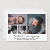 Introducing Personalized Name Photo Collage Birth Aankondiging (Achterkant)