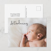 "Introductie" Aangepaste foto Baby aankondigingspo Aankondigingskaart (Voorkant / Achterkant)