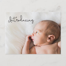 "Introductie" Aangepaste foto Baby aankondigingspo Aankondigingskaart