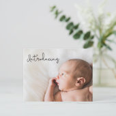"Introductie" Aangepaste foto Baby aankondigingspo Aankondigingskaart (Staand voorkant)