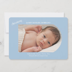Introductie Baby Boy Fotogeboorteaankondiging Kaart