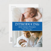 "Introductie" Baby Boy Geboorte Aankondiging Brief (Voorkant / Achterkant)