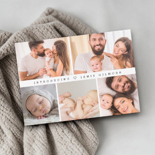 Introductie Baby Fotosamenstelling Moderne Geboort Bedankkaart