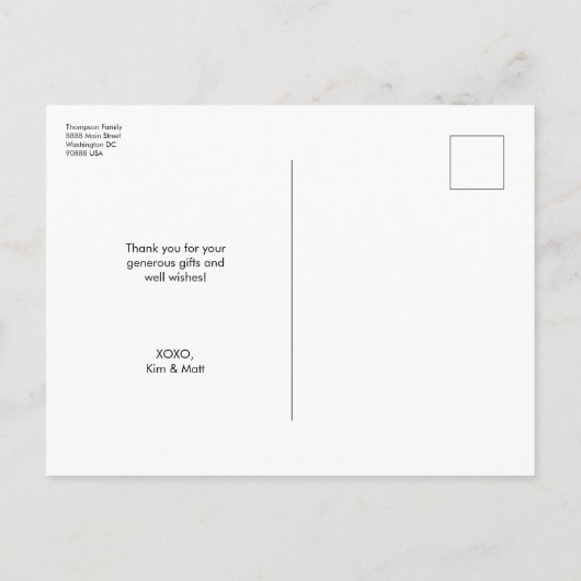 Introductie Baby geboorteaankondiging Foto blauw Aankondigingskaart (Achterkant)