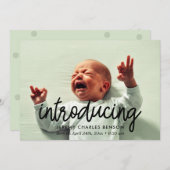 Introductie - Eenvoudige geboorte aankondiging fot (Voorkant / Achterkant)