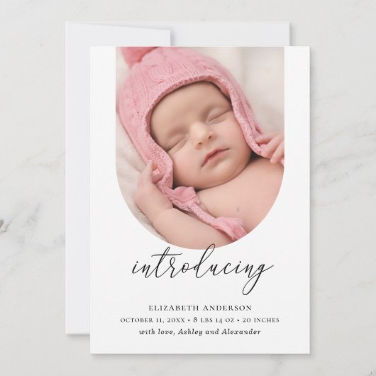 Introductie. Elegante minimalistische boogfoto geb Aankondiging (Voorkant)