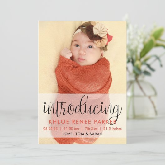 Introductie - Geboorte Aankondiging (Staand voorkant)