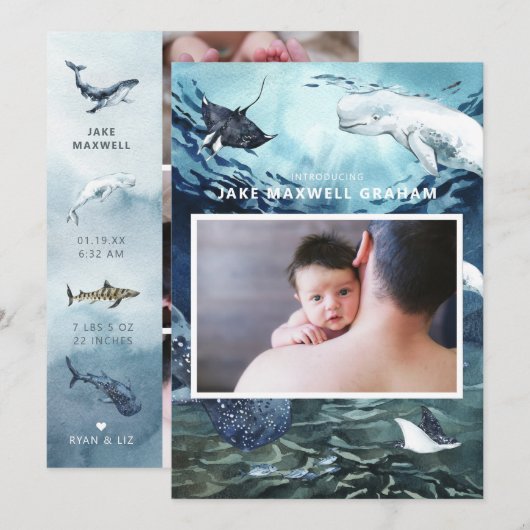 Introductie | Geboorteaankondiging Ocean Baby (Voorkant / Achterkant)
