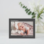 Introductie | Minimalistische nieuwe babyfoto Briefkaart (Staand voorkant)