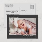 Introductie | Minimalistische nieuwe babyfoto Briefkaart (Voorkant / Achterkant)