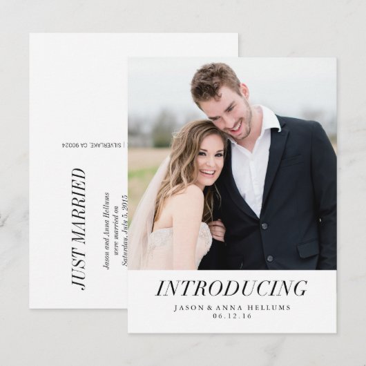 Introductie | Moderne aankondiging van het fotohuw (Voorkant / Achterkant)