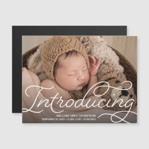 "Introductie" Moderne Magnetische Baby Geboorte Aa Uitnodiging
