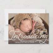 "Introductie" Moderne Magnetische Baby Geboorte Aa Uitnodiging (Voorkant)