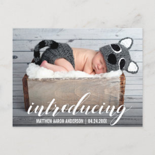 Introductie nieuwe baby hartkondiging Foto W Aankondigingskaart