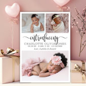 Introductie Script Baby Meisje Foto Collage Geboor Aankondiging