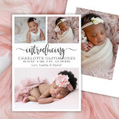 Introductie Script Baby Meisje Foto Collage Geboor Aankondiging