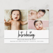 Introductie van Baby 3 foto's dank u Briefkaart (Voorkant)