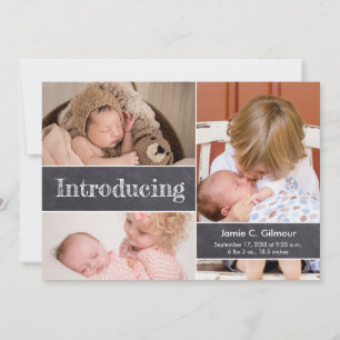 Introductie van Baby-alkbordtype 3e baby Foto Aankondiging